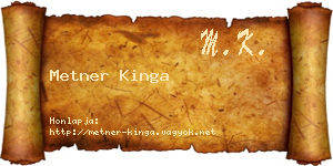 Metner Kinga névjegykártya